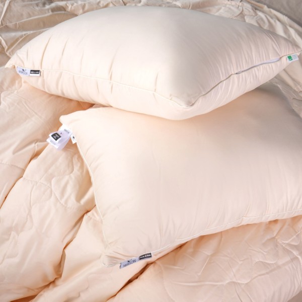 Фото - Ковдра дитяча літо MirSon №2975 110х140 Line Satin Light Pro 10-016 Creamy З евкаліптовим волокном + 2 наволочки 50х70 (2200010981728)
